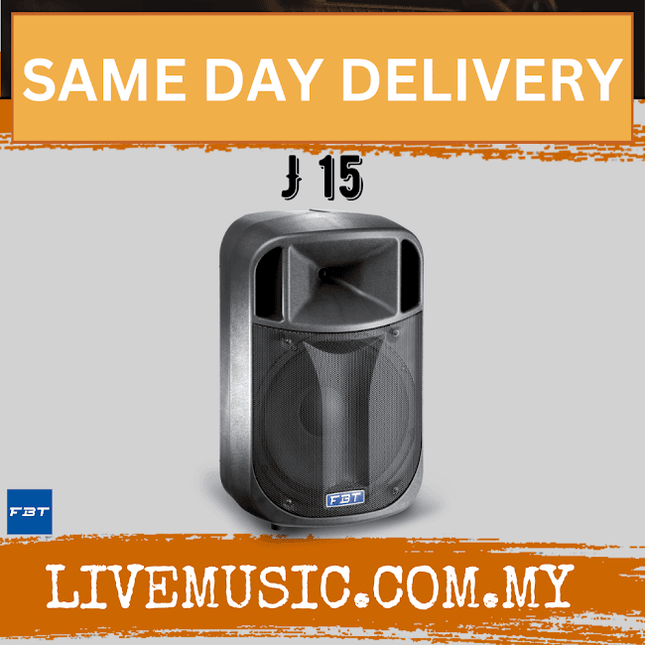 FBT J15 15-inch passive speaker cabinet, dark black front grille
