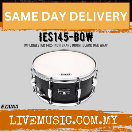 Tama IES145-BOW Imperialstar 14"x5" Inch Snare Drum, Black Oak Wrap ( IES145 BOW / IES145BOW )
