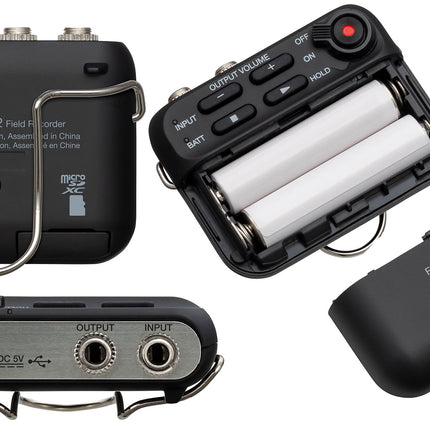 Zoom F2 Field Recorder With Lavalier Microphone With LMF-2 Lavalier Mic- Black (F 2/F-2)