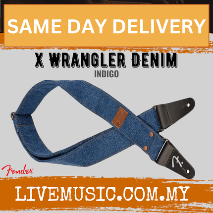 Fender X Wrangler Denim Guitar Straps, Indigo