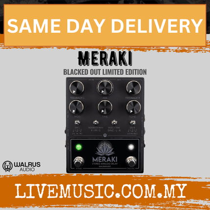 Walrus Audio Meraki Analog Stereo Delay Guitar Effects Pedal, Blacked Out Limited Edition