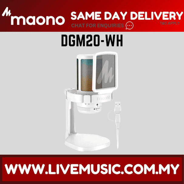Maono DGM20 USB Condenser Unidirectional Mic - White ( DGM 20  / DGM-20 )