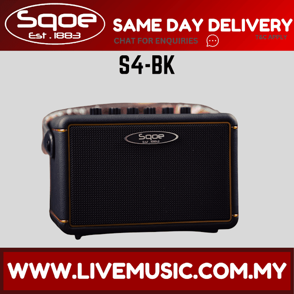 Sqoe S4-BK 10watt Portable Mini Amplifier w/Bluetooth - Black ( S4BK / S4 BK )