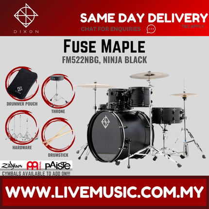 Dixon Fuse Maple PODFM522 5 Pieces Acoustic Drum Kit With Hardware ( NO CYMBAL )