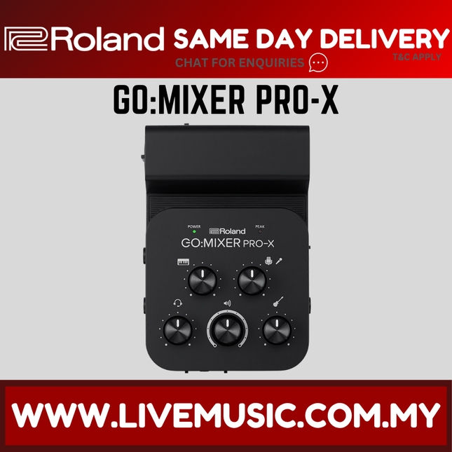 Roland GO:MIXER PRO-X smartphone audio mixer with multiple control knobs and ports