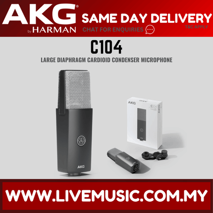 AKG C104 Large Diaphragm Cardioid Condenser Microphone - Black ( C-104 C 104 ) Replace P120 P-120