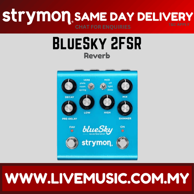 Strymon BlueSky 2FSR Reverberator Guitar Effects Pedal