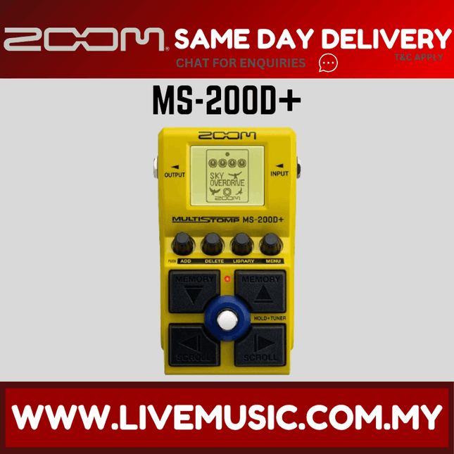 Zoom MS-200D+ MultiStomp Overdrive and Distortion Pedal (MS 200D+ MS200D+)