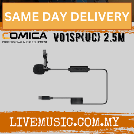 Comica Audio V01SP UC V01SP UC USB AND Type-C Lavalier Microphone for Android Devices 2.5M cable length (V01-SP-UC)
