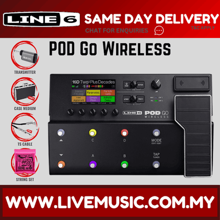 Line 6 POD Go Wireless Guitar Multi-effects Floor Processor w/Cases & Accesories ( PODGO WIRELESS / POD-GO WIRELESS ?