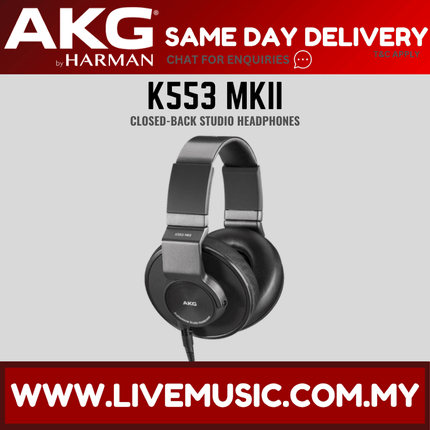 AKG K553 MKII Closed-Back Studio Headphones - Black (K-553/K 553)