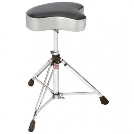 Gibraltar 6608MSG Motocycle Style Vinyl Seat Drum Throne - Grey Silver
