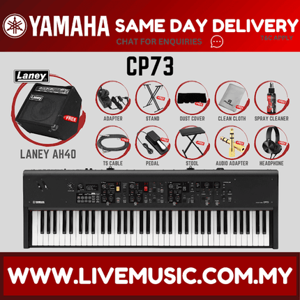 Yamaha CP73 73-key Stage Piano w/Nux PA50 Amplifier, Headphone, Keyboard Stand, Bench, Sustain Pedal ( CP 73 / CP-73 )