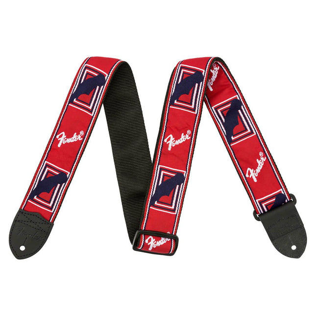 Fender 2 Inch Monogrammed Strap, Red/White/Blue