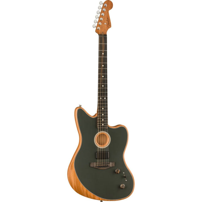 American Acoustasonic Jazzmaster acoustic-electric guitar, dark fretboard and black top