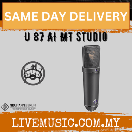 Neumann U 87 Ai Studio Set Large Diaphragm Condenser Microphone - Matte Black/Nickel (U87Ai / U87 Ai)
