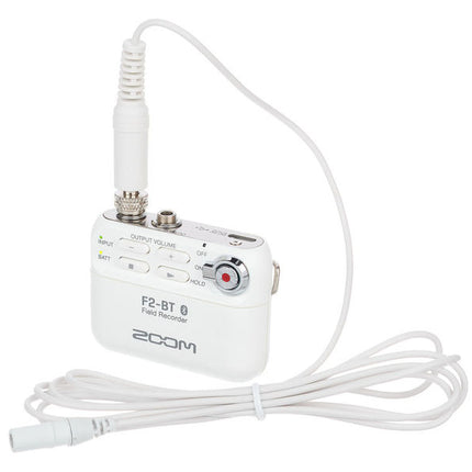 Zoom F2-BT Field Recorder With Lavalier Microphone And Bluetooth Control With LMF-2 Lavalier Mic - White (F2 BT/F2BT)