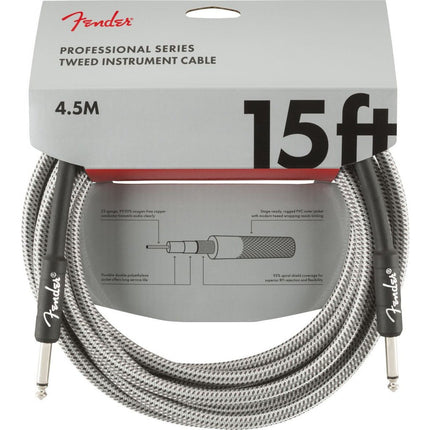 Fender Professional Series Instrument Cable, 15ft - White Tweed