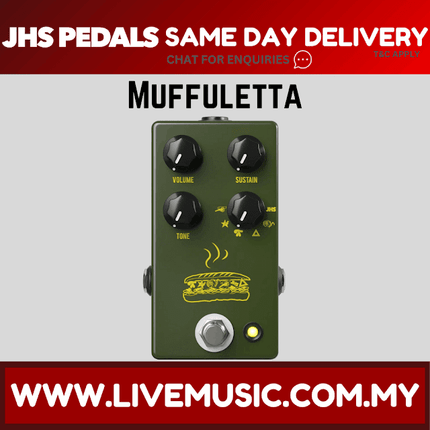 JHS Muffuletta 6-way Fuzz Guitar Effects Pedal, Army Green
