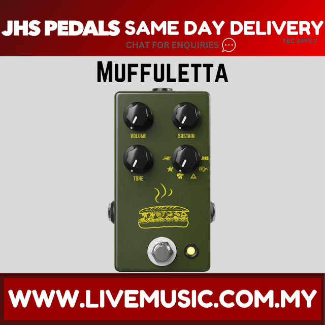 JHS Muffuletta 6-way Fuzz Guitar Effects Pedal, Army Green