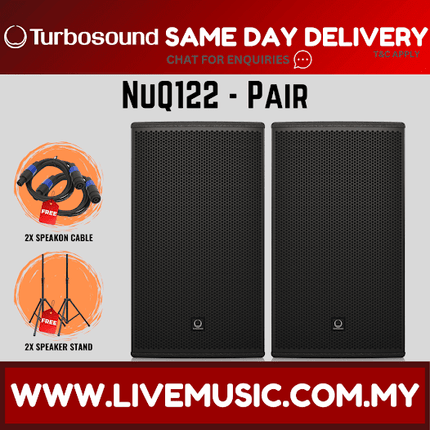 Turbosound NuQ122 400W 2-Way 12" Full Range Loudspeaker w/Speaker Stand And Cable - Each/Pair (NuQ 122 NuQ-122)