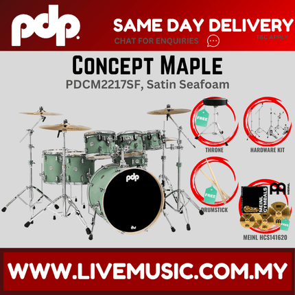 PDP by DW CM7 Concept Maple Shell Pack - 7-piece With HCS141620 Cymbals - (PDCM2217)