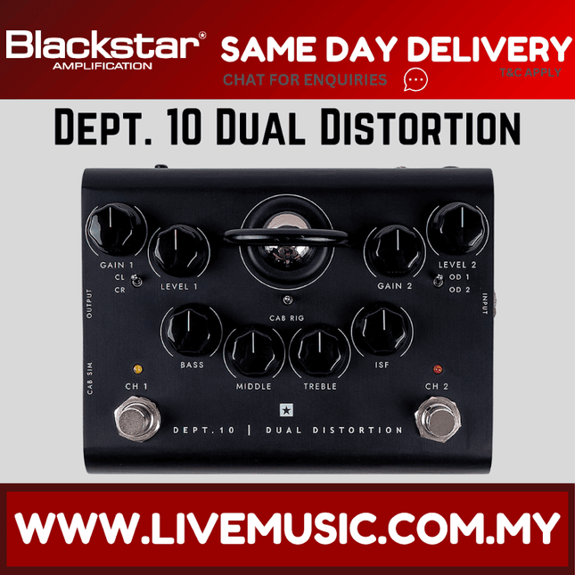 Blackstar Dept 10 Dual Distortion 2-channel Tube Distortion Pedal ( Dept10 )
