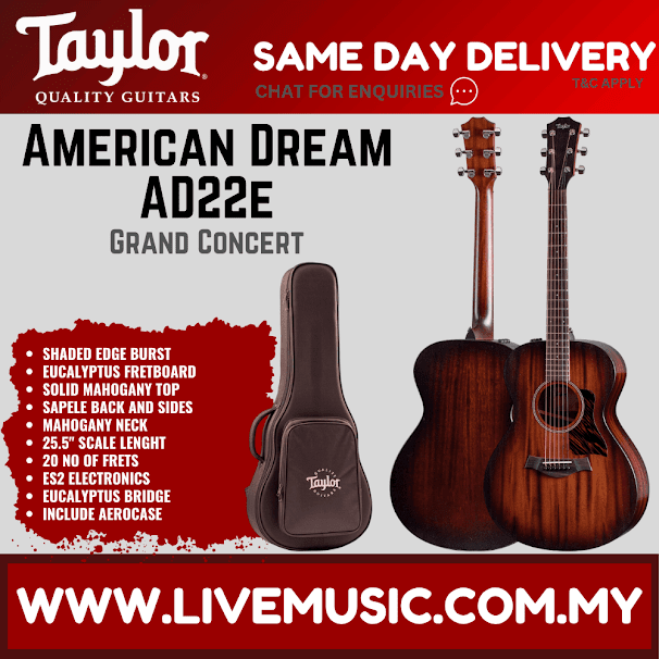 Taylor American Dream AD24CE Sapele/Mahogany Acoustic-Electric Guitar, Shaded Edge Burst