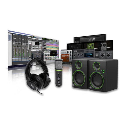 Mackie Creator Bundle With EM-USB Microphone, CR3-X Monitors, MC-100 Headphone And Mic Stand (EM USB / CR3X / MC100)