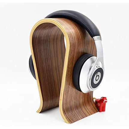 Kadenza Wooden Headphone Stand - U Shape Headphone Holder - Classic Walnut Finish (LMC)