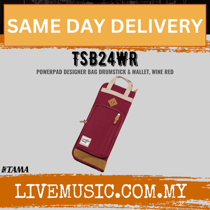 Tama TSB24-WR Powerpad Designer Stick & Mallet Bag, Wine Red ( TSB24 WR / TSB24-WR )