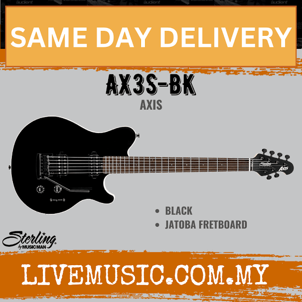 Sterling by Music Man Axis AX3S Electric Guitar, Black (AX 3S/AX-3S)
