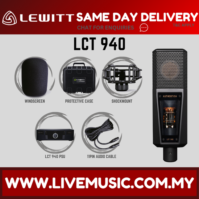Lewitt LCT 940 Premium Large-Diaphragm FET Condenser and Tube Microphone (LCT-940 / LCT940)