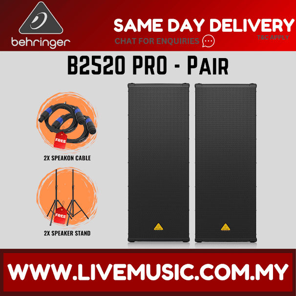Behringer Eurolive Professional B2520 PRO 2200W Dual 15" Passive Speaker - Pair ( B2520PRO / B-2520 PRO )