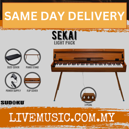Sudoku Sekai Grand 88-keys Digital Piano Fully Weighted Hammer Action w/Piano Stand, Piano Bench, Headphone, 3 Pedal