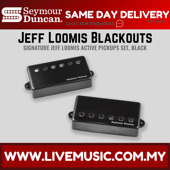 Seymour Duncan 11106-69-BNC Jeff Loomis Blackouts, Signature Jeff Loomis Active Pickups, 6 Strings, Set, Black