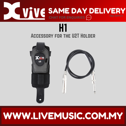 Xvive H1 Transmitter Holder Strap For U2 Guitar Wireless System With Extension Cable - Black ( H 1 )