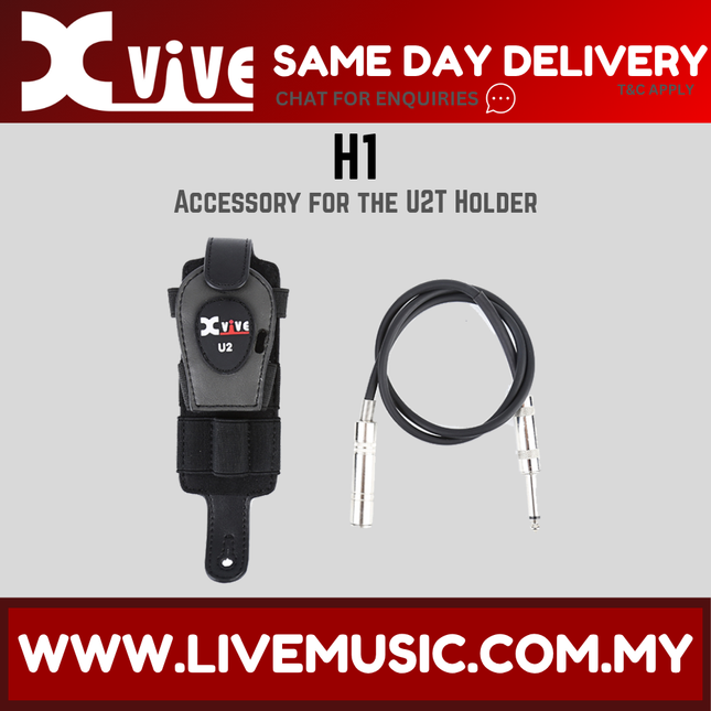Xvive H1 Transmitter Holder Strap For U2 Guitar Wireless System With Extension Cable - Black ( H 1 )