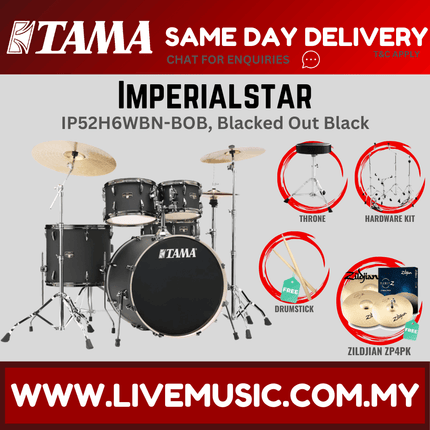 Tama Imperial Star Drum Set with Drum Throne, Imperialstar With Zildjian ZP4PK Cymbal Set ( IP52H6W )