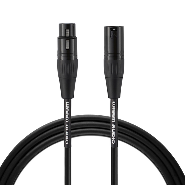 Warm Audio Pro Series XLR female-to-male cable, black connectors and coiled 25 ft