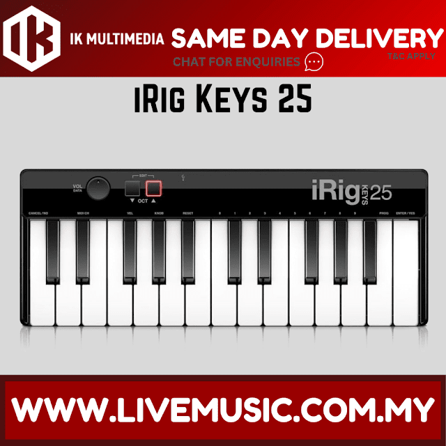 IK Multimedia iRig Keys 25 - The 25 mini-key USB MIDI controller for Mac/PC (Keys25/Keys-25)