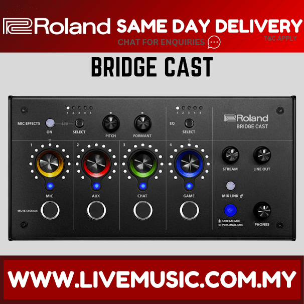 Roland Bridge Cast Dual-bus Gaming Audio Mixer - Black (BridgeCast)
