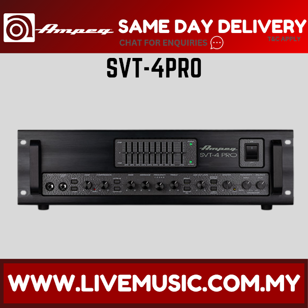 Ampeg SVT-4PRO 1200-Watt Tube Preamp Bass Amp Head / Bass Amplifier ( SVT4PRO / SVT4PRO )