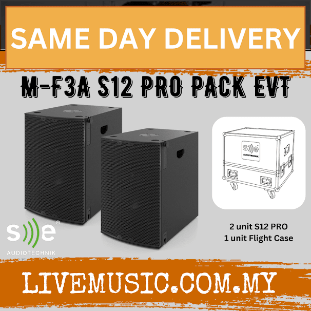 SE Audiotechnik M-F3A S12 PRO PACK EVT 2 Pieces Active Subwoofer With DSP And Flight Cases (S12PRO S12-PRO)