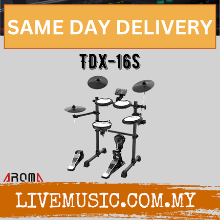 AROMA TDX-16S Digital Drum Set with Mesh Finish Drum Pad & Snare With Drumstick And Drum Throne (TDX 16S / TDX-16S )