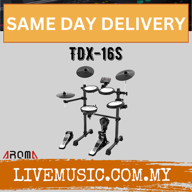 AROMA TDX-16S Digital Drum Set with Mesh Finish Drum Pad & Snare With Drumstick And Drum Throne (TDX 16S / TDX-16S )