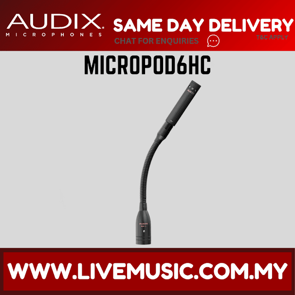 Audix MICROPOD-6HC Micro Series Gooseneck Microphone Hrpercardioid (MICROPOD6HC/MICROPOD 6HC)