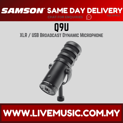 Samson Q9U XLR/USB Dynamic Broadcast Microphone (Q-9U/Q 9U)