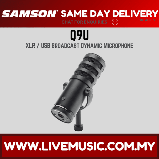 Samson Q9U XLR/USB Dynamic Broadcast Microphone (Q-9U/Q 9U)