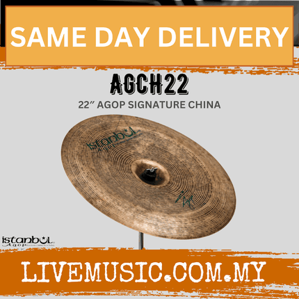 22" Istanbul Agop Signature China cymbal with center hole and patterned lathing